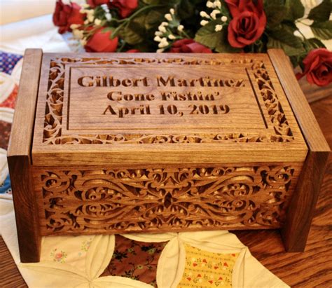 wooden urn box with metal plate|handmade wooden urns for ashes.